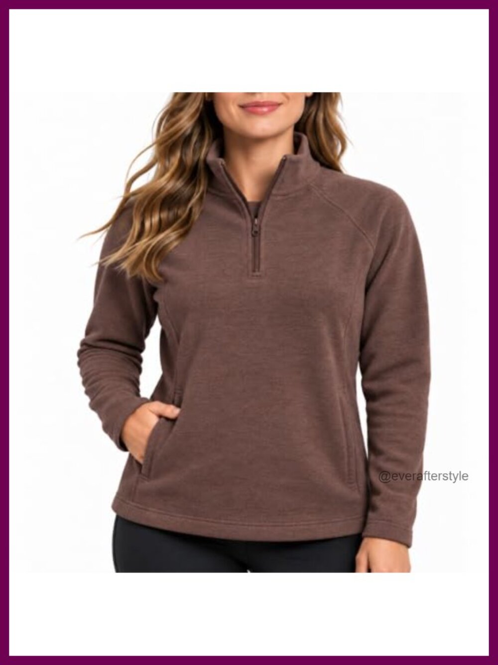 Quarter Zip Pullover Mock Neck UPF 30 On-Seam Pockets Active Sweater